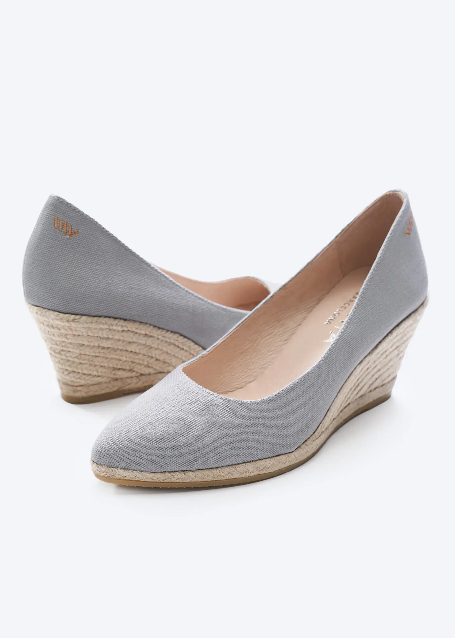 Roses Canvas U Cut Espadrille Wedges by Viscata