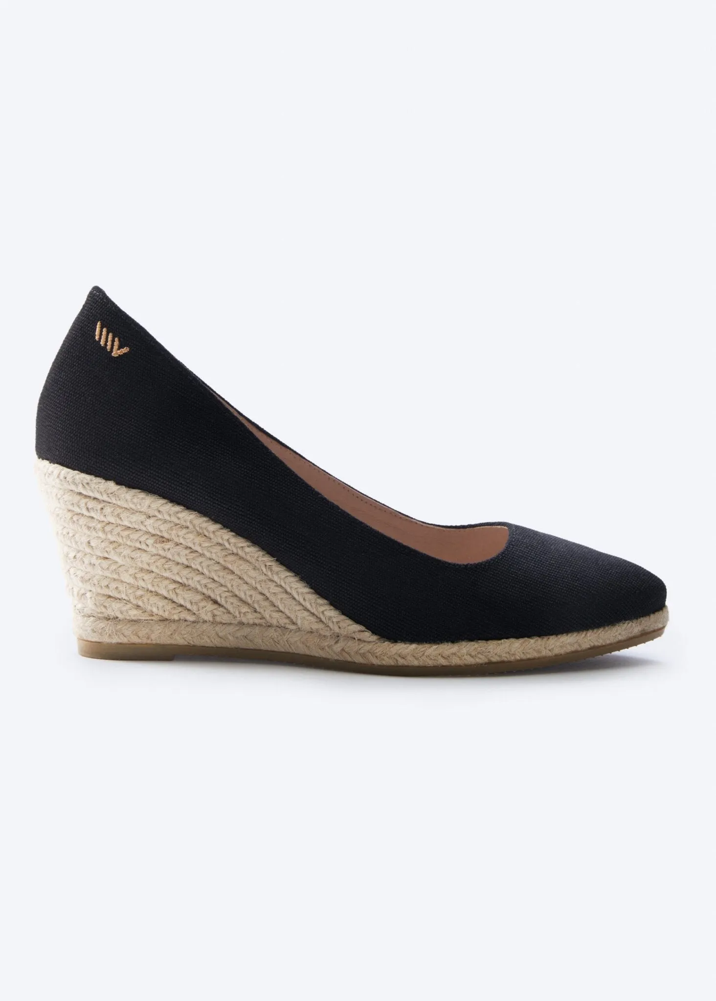 Roses Canvas U Cut Espadrille Wedges by Viscata