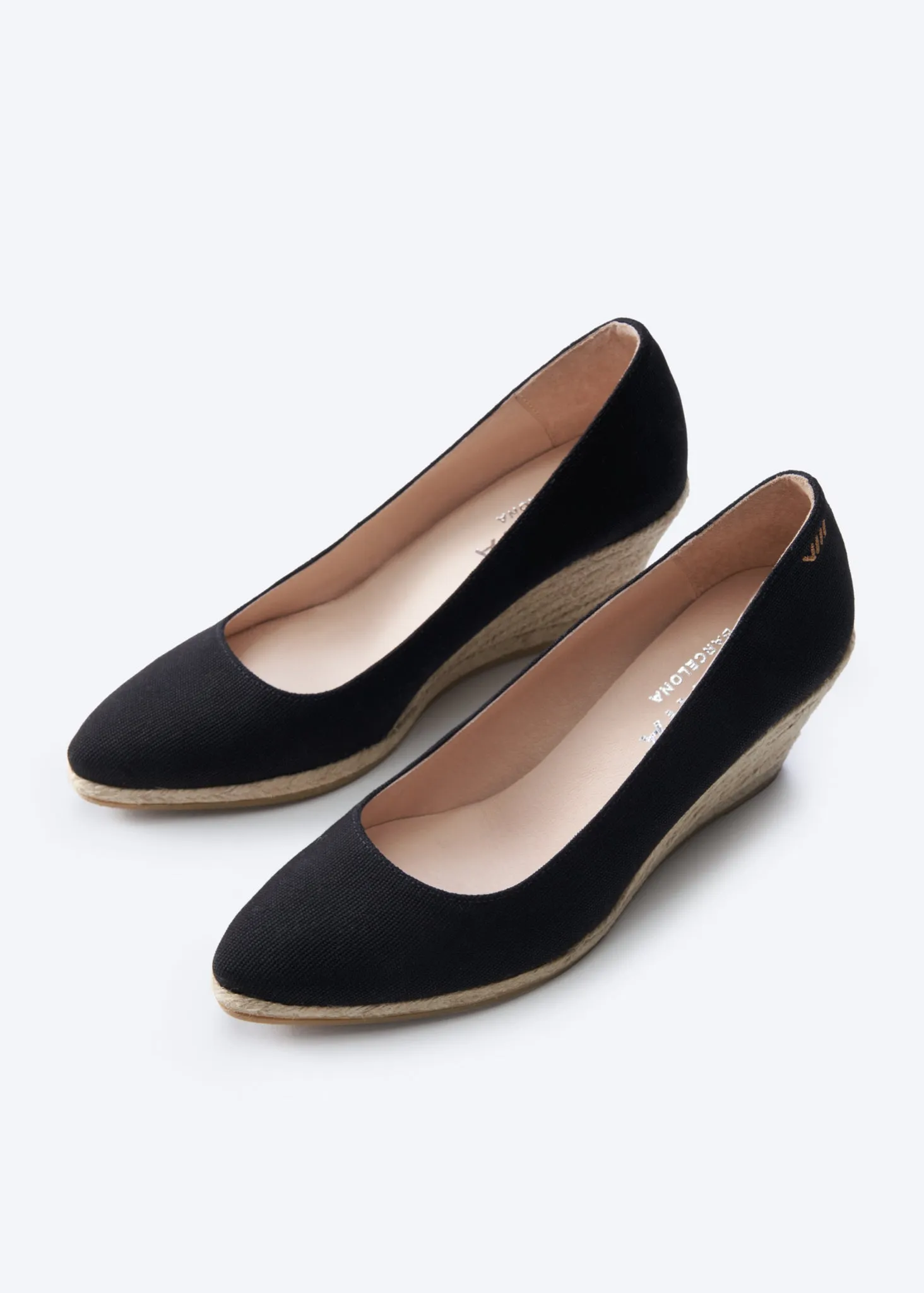 Roses Canvas U Cut Espadrille Wedges by Viscata