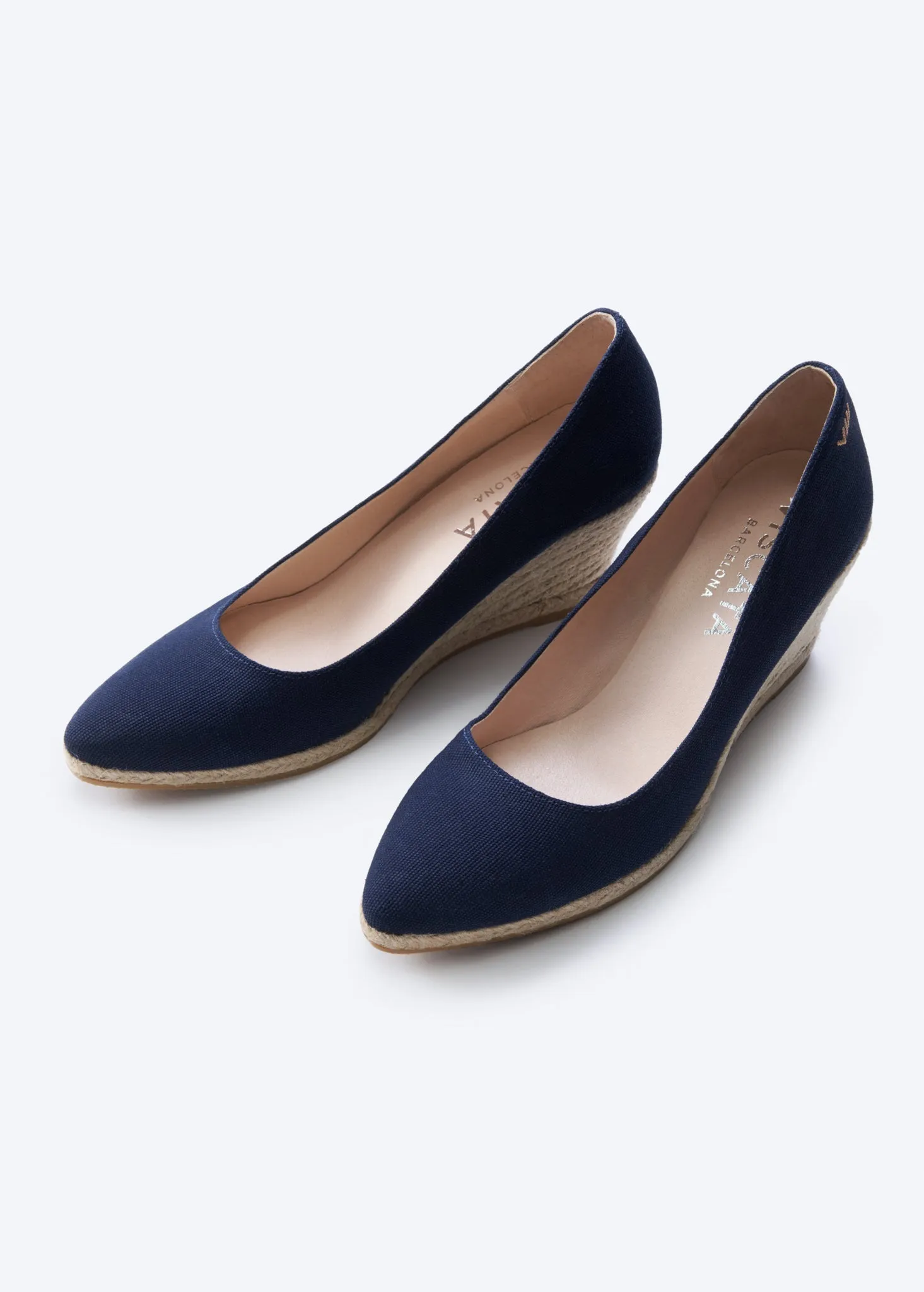 Roses Canvas U Cut Espadrille Wedges by Viscata