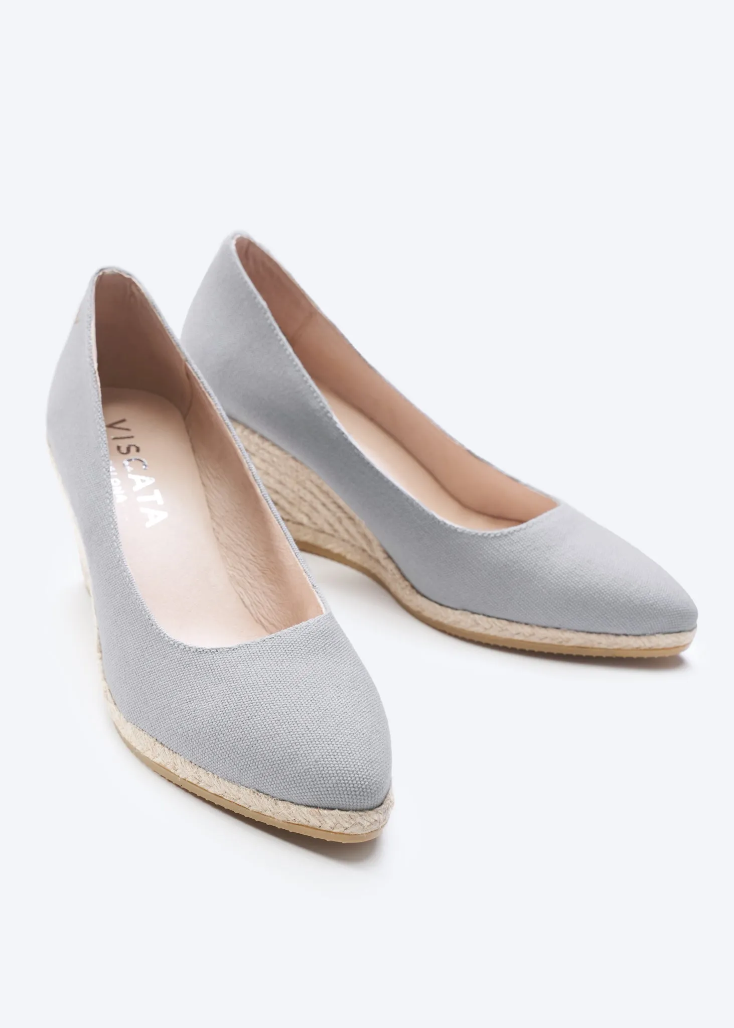 Roses Canvas U Cut Espadrille Wedges by Viscata