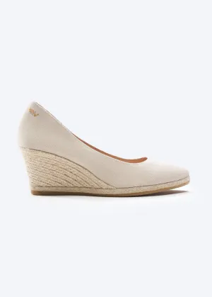 Roses Canvas U Cut Espadrille Wedges by Viscata