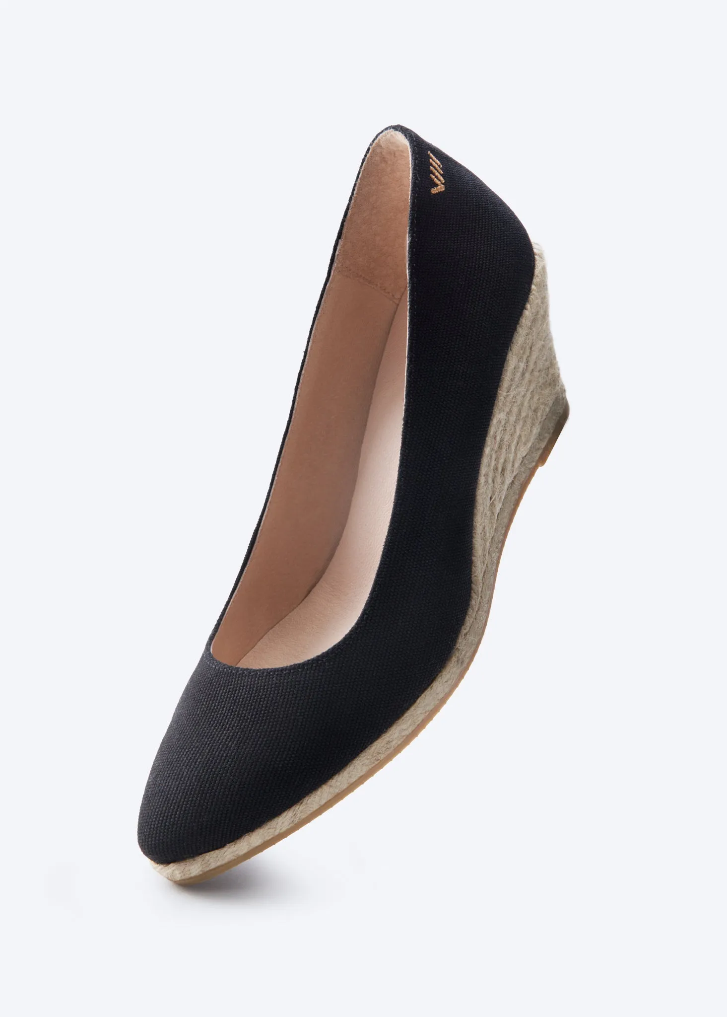 Roses Canvas U Cut Espadrille Wedges by Viscata
