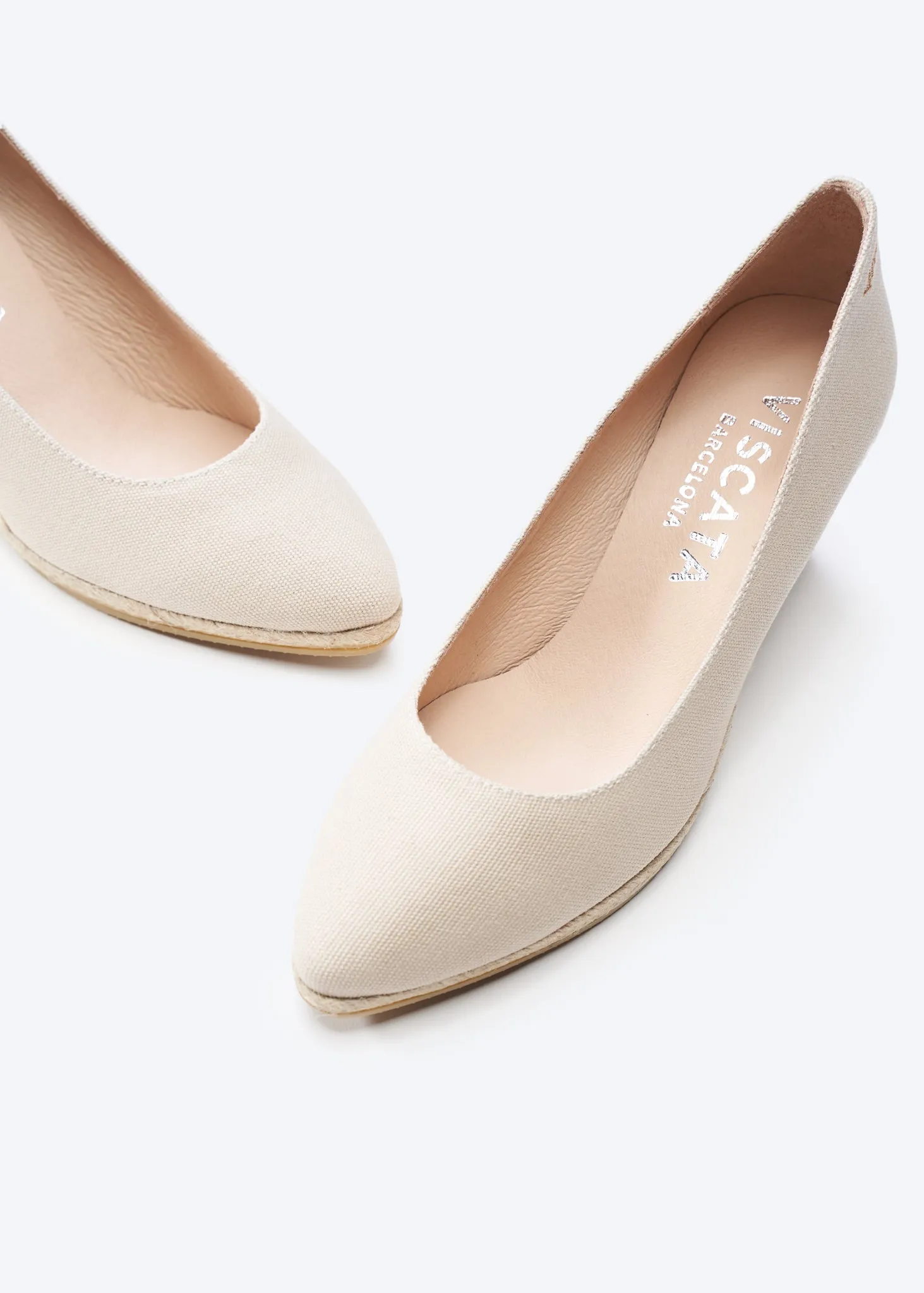 Roses Canvas U Cut Espadrille Wedges by Viscata