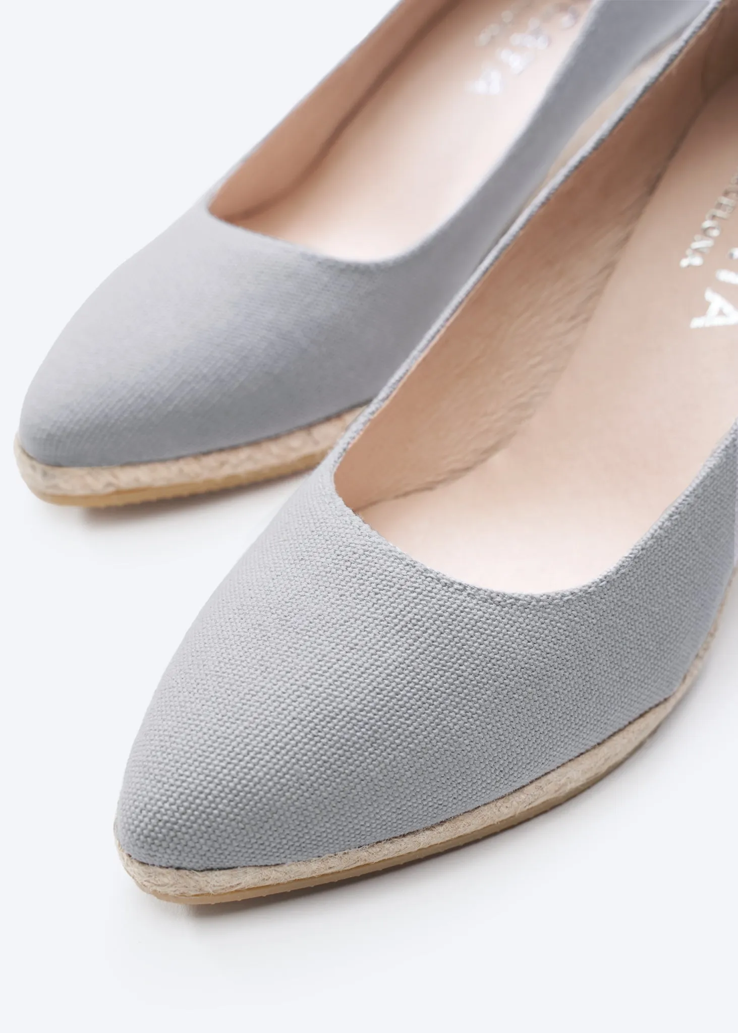 Roses Canvas U Cut Espadrille Wedges by Viscata