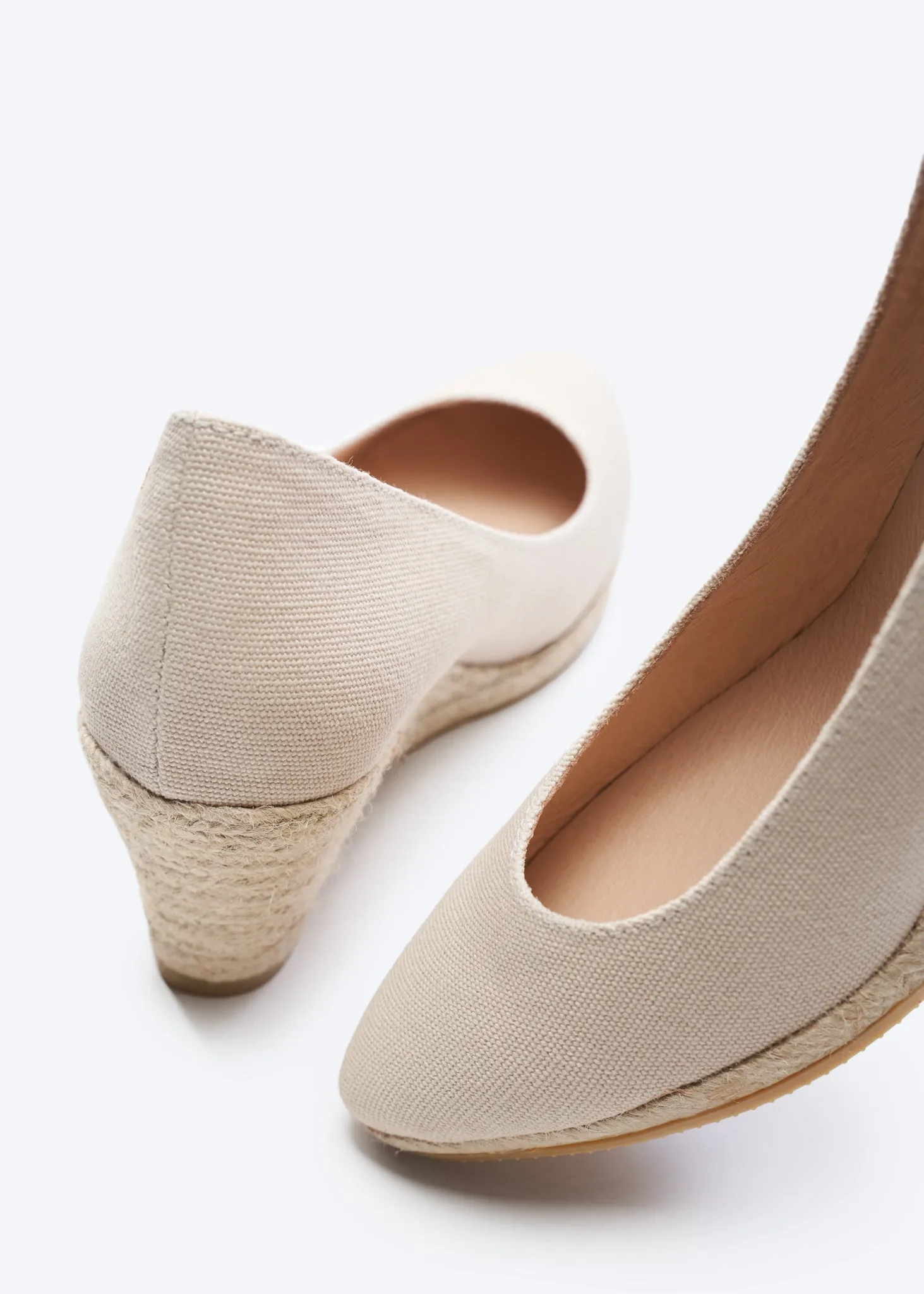 Roses Canvas U Cut Espadrille Wedges by Viscata