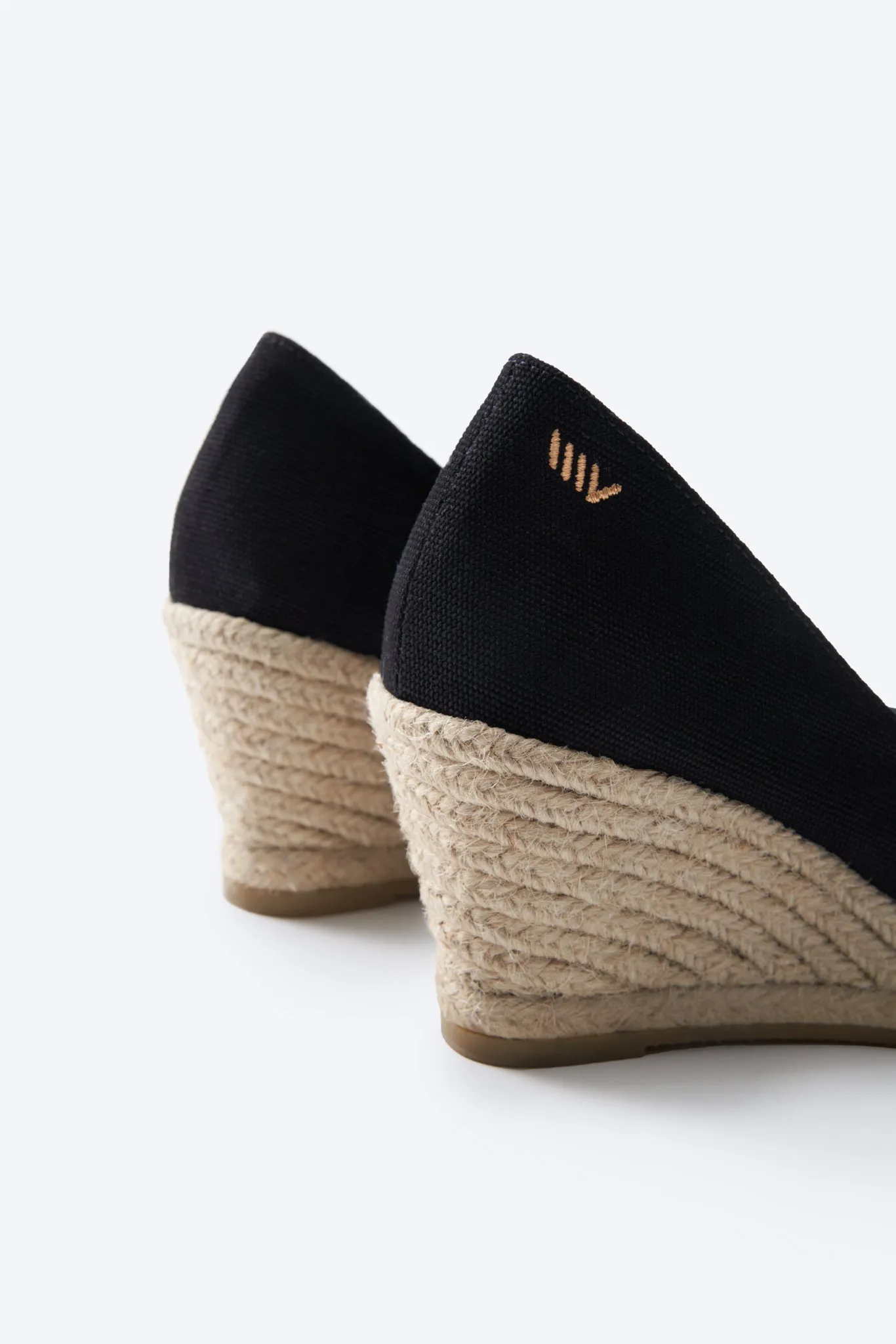 Roses Canvas U Cut Espadrille Wedges by Viscata