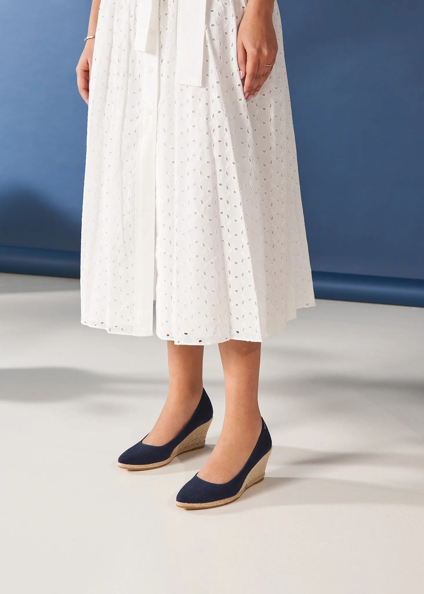 Roses Canvas U Cut Espadrille Wedges by Viscata