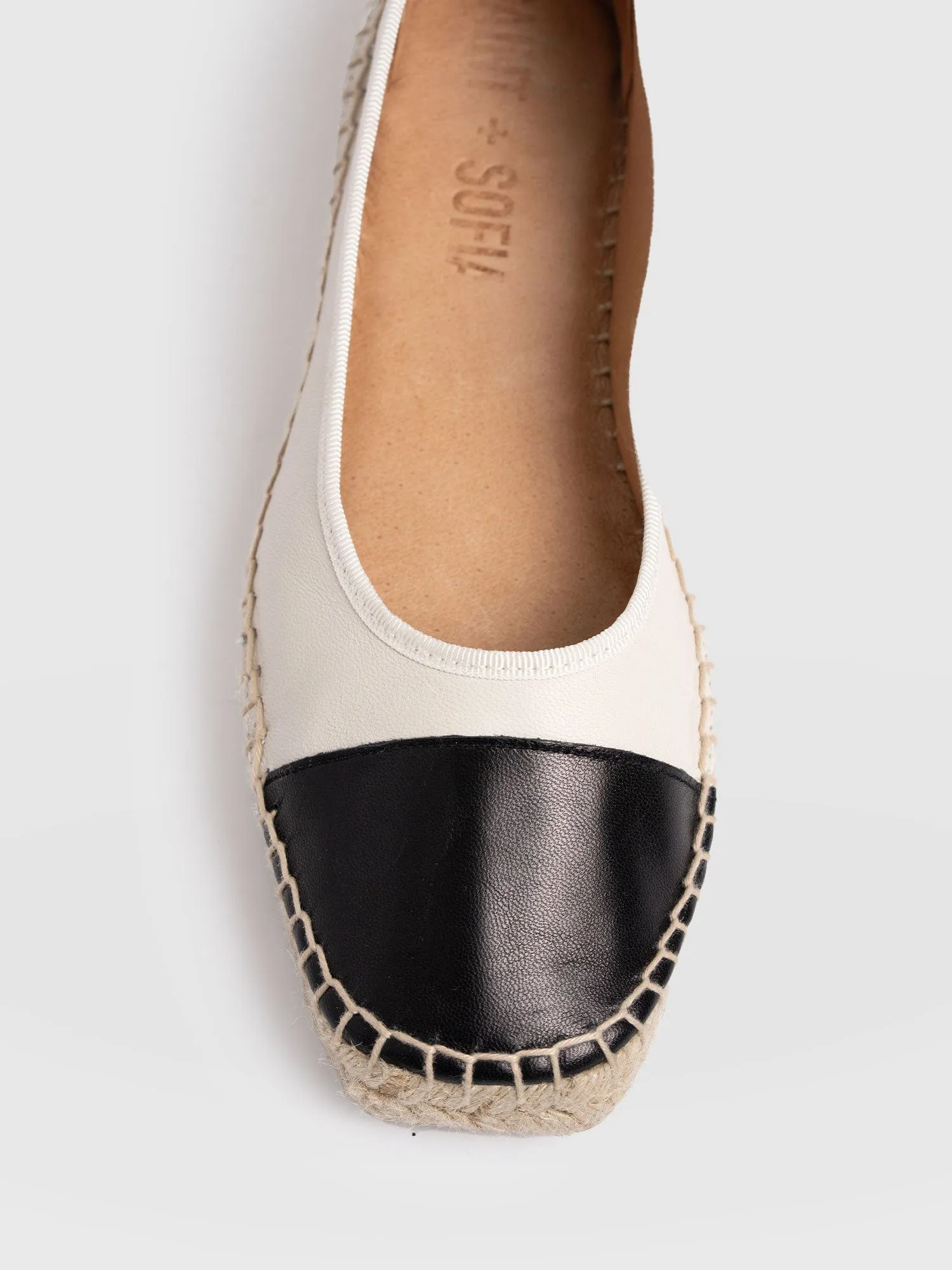 Rowe Espadrille Tie Pumps - Cream/Black