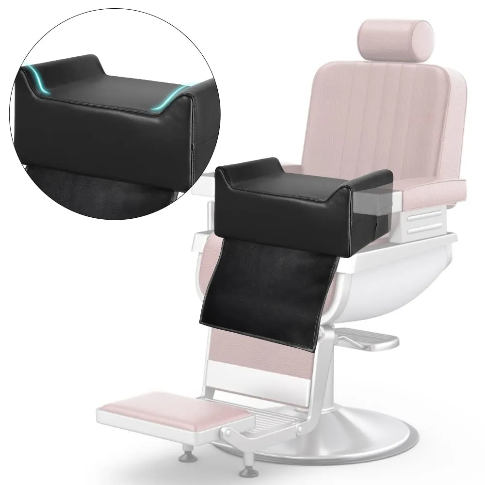 Salon Booster Seat for Kids - Cushion for Children's Hair Cut,Barber Booster Seat for Salon Chair Hair Stylist,Leather Seat Cushion for Beauty Salon Spa Equipment (Premium Black)