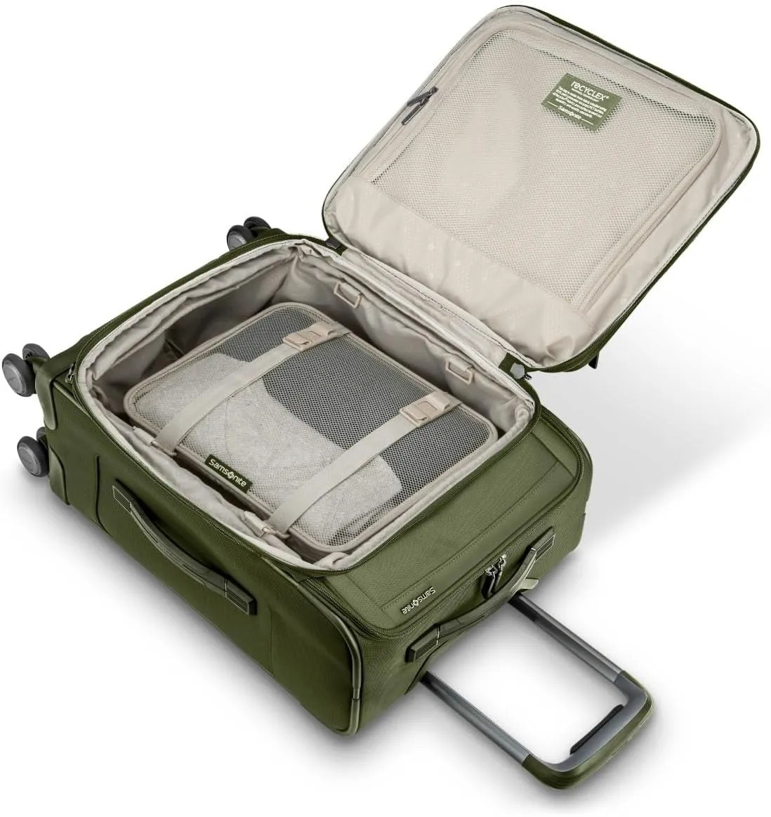 Samsonite Lineate Softside Expandable Luggage with Spinner Wheels, Carry-on, Cedar Green