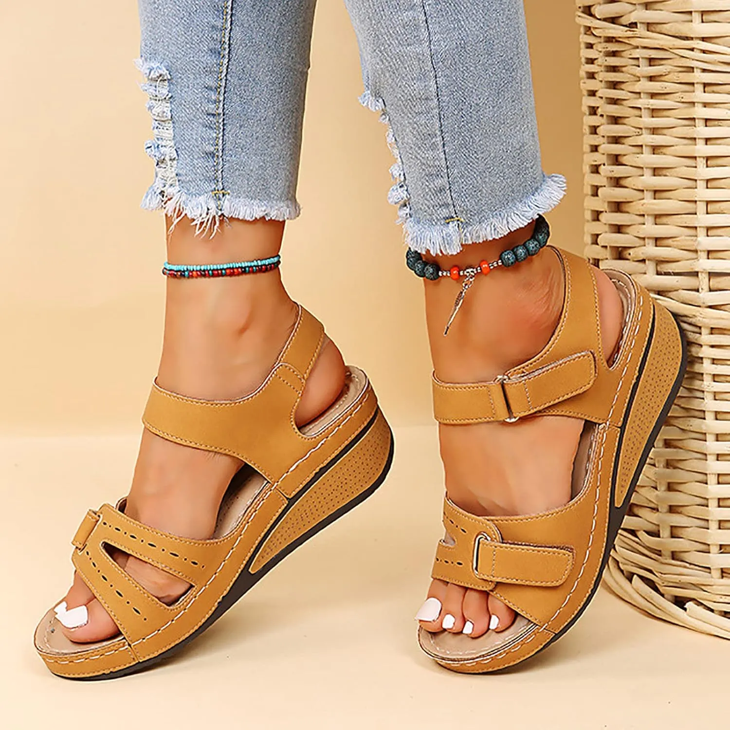 Sandals for Women 2024 Summer Waterproof Hiking Womens Sandals Comfortable Walking Outdoor Athletic Sandals