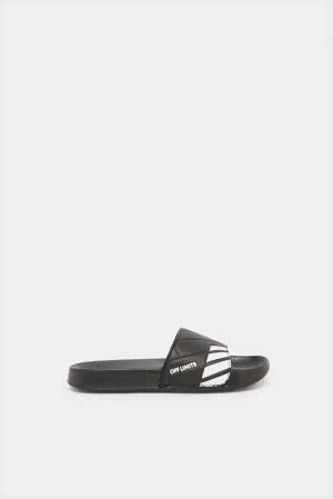 Senior Boys Black Textured Slide