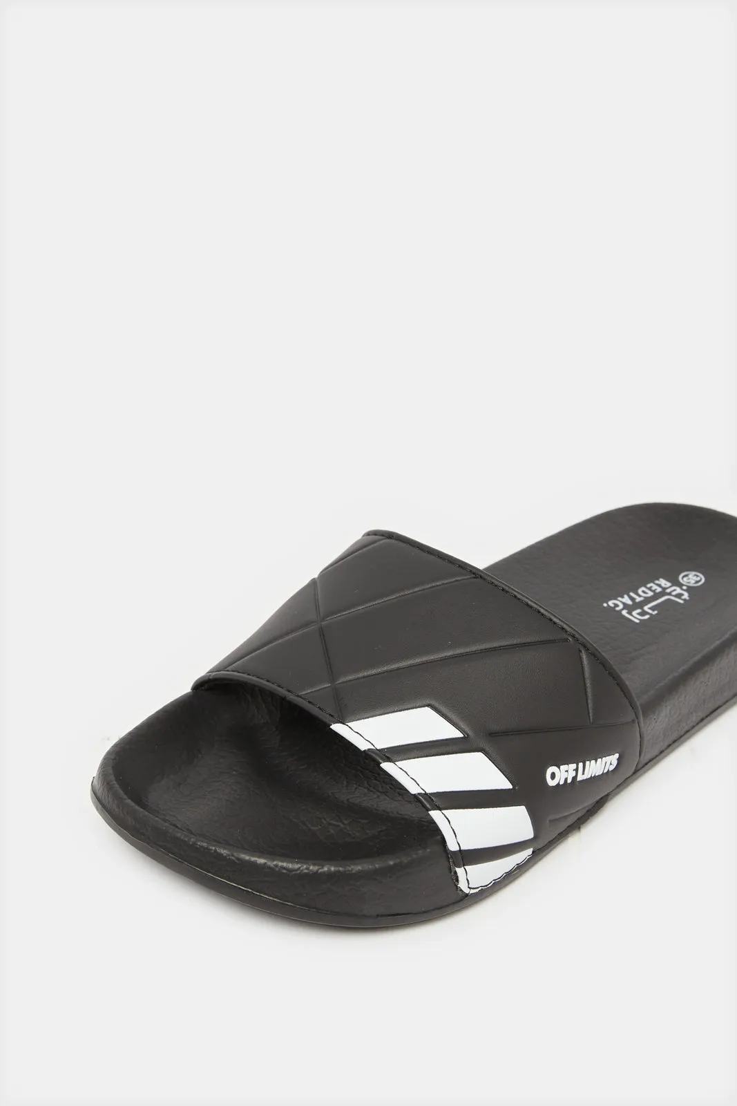 Senior Boys Black Textured Slide