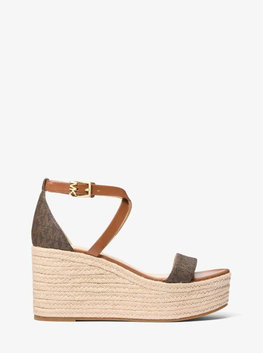 Serena Signature Logo and Leather Wedge Sandal