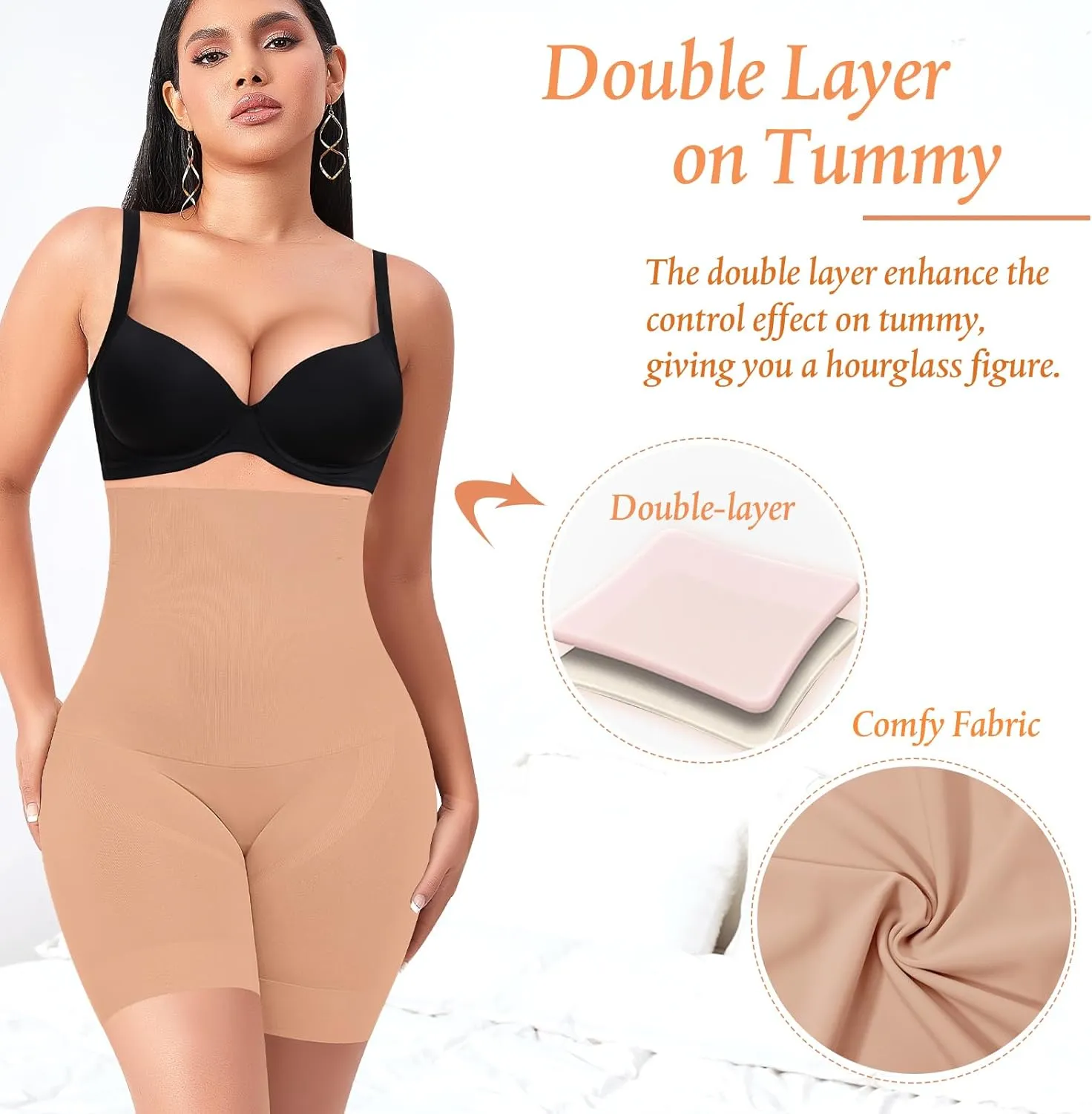 Shapewear Shorts Tummy Control for Women High Waisted Body Shaper Underwear Slimming Slip Shorts Under Dresses