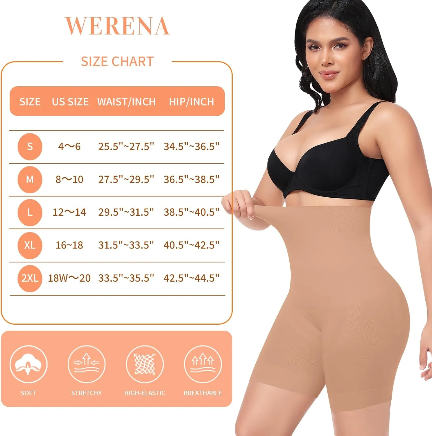 Shapewear Shorts Tummy Control for Women High Waisted Body Shaper Underwear Slimming Slip Shorts Under Dresses