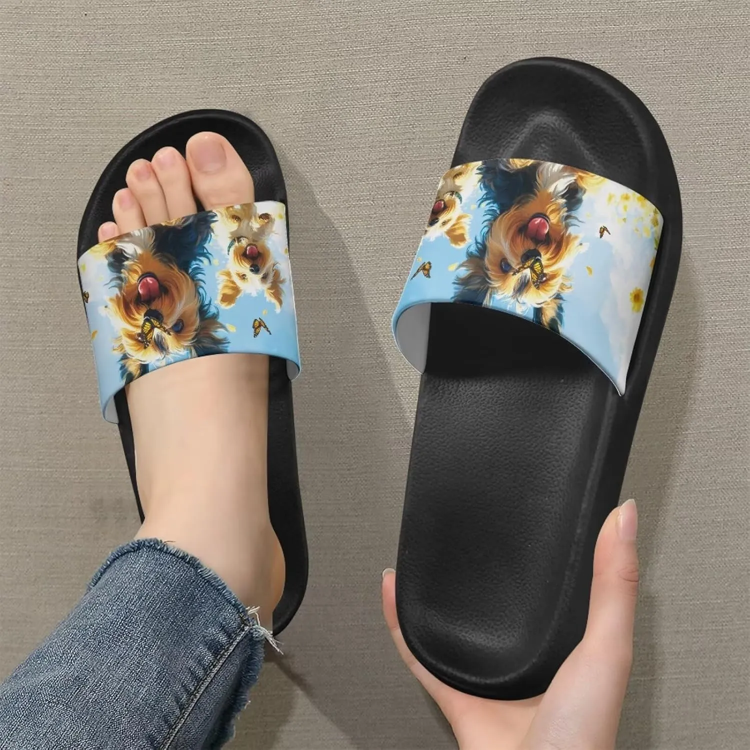Shower Shoes Slippers for Women & Men - Lightweight House Slides Shower Sandals with Cushioned Thick Sole