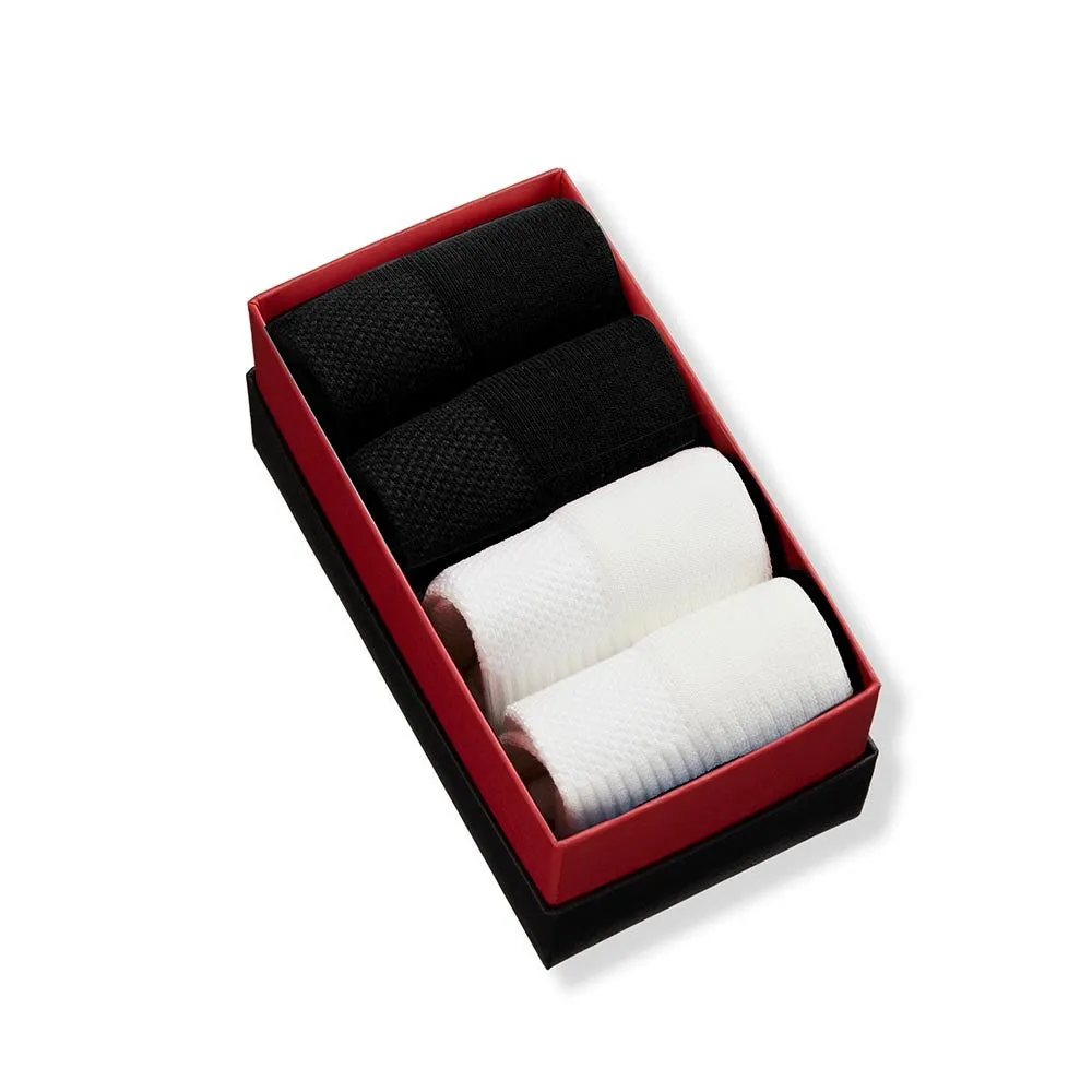Simply Active Ankle, White & Black, 4-Pair Box