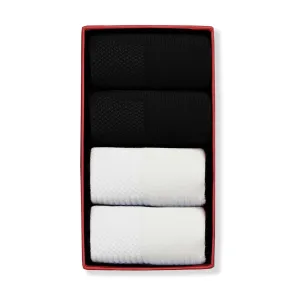 Simply Active Ankle, White & Black, 4-Pair Box