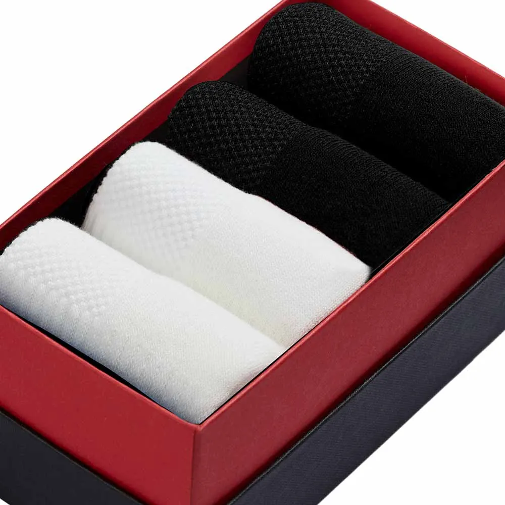 Simply Active Ankle, White & Black, 4-Pair Box