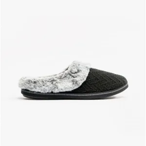 Skechers 167225/BLK COZY CAMPFIRE Womens Mule Slippers Black