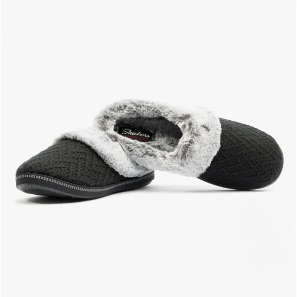Skechers 167225/BLK COZY CAMPFIRE Womens Mule Slippers Black