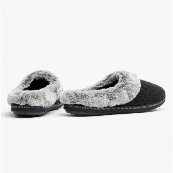 Skechers 167225/BLK COZY CAMPFIRE Womens Mule Slippers Black