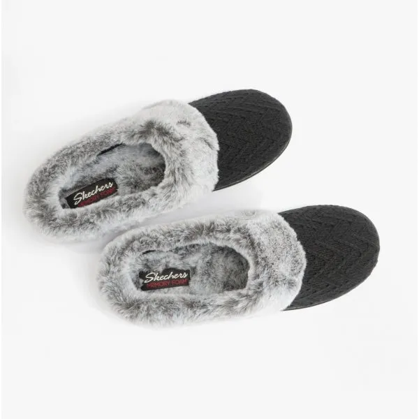 Skechers 167225/BLK COZY CAMPFIRE Womens Mule Slippers Black