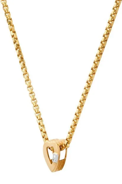 Slide-On Ribbed Mini Heart Necklace (By Special Order)