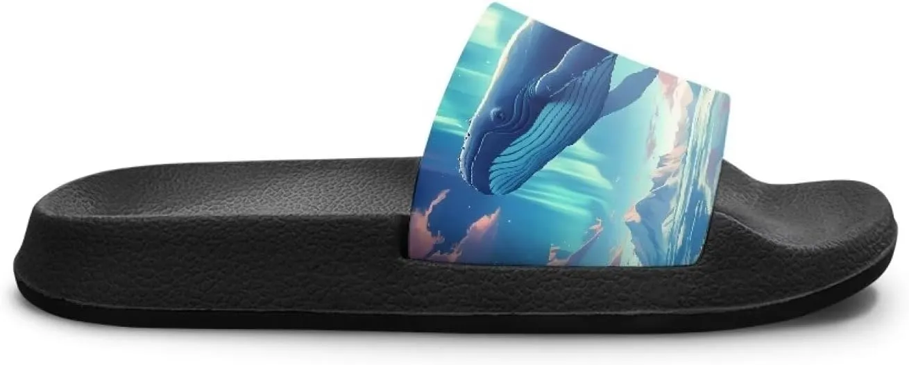 Slides for Kids, Toddler Slippers Shower Bathroom Non-Slip Open Toe Super Soft Thick Sole Cozy Boys Home House Cushion Slide Sandals for Indoor Outdoor