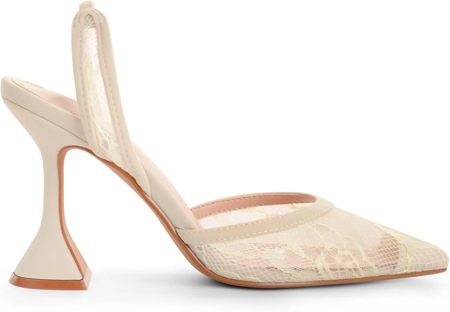 Slingback Mesh Mule Heels for Women with 3.75 Inches Heel