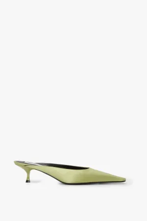 Sloan Mule In Pale Green Satin