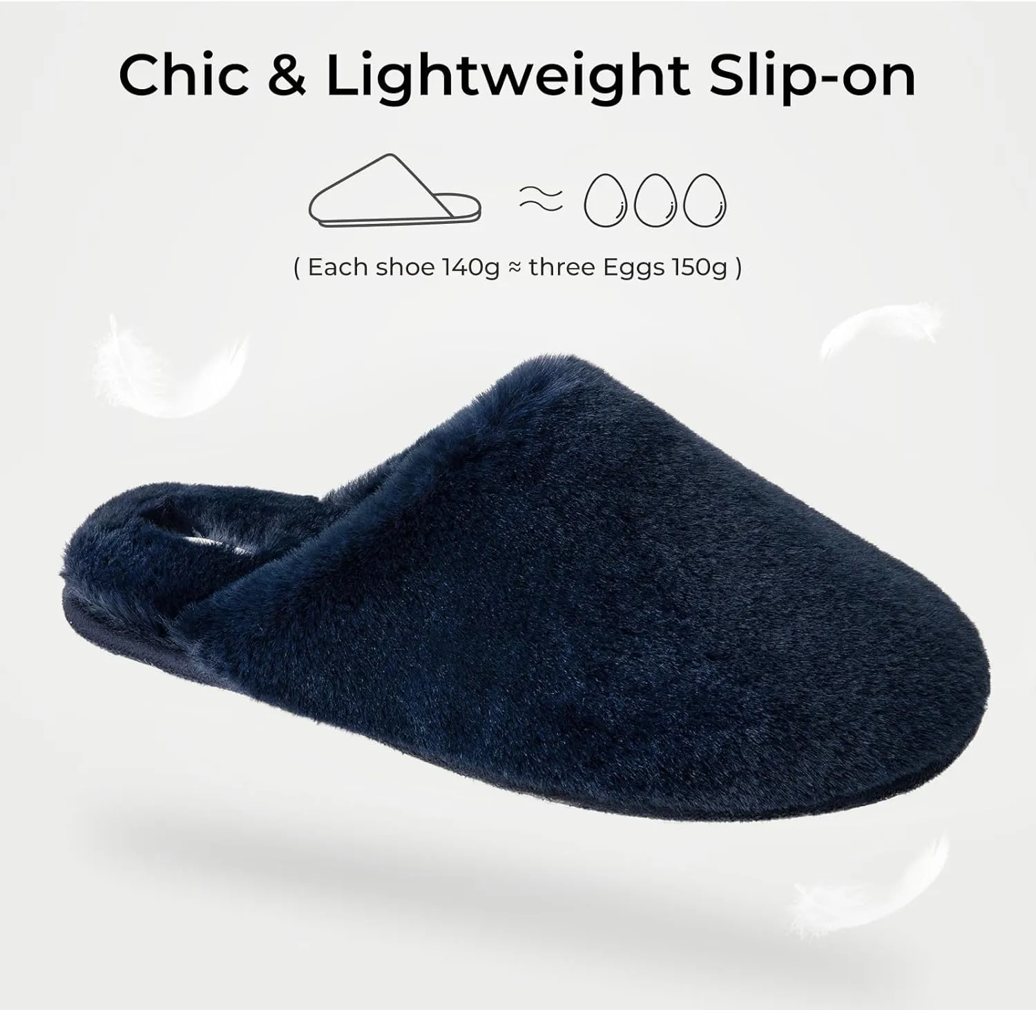 Snug Leaves Women's Fuzzy Scuff Slippers Soft Comfy Memory Foam Non-slip Indoor House Shoes