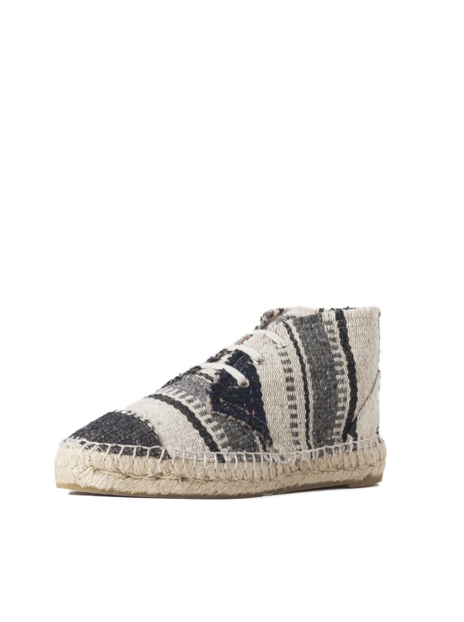 Striped Tweed High-Top Espadrilles