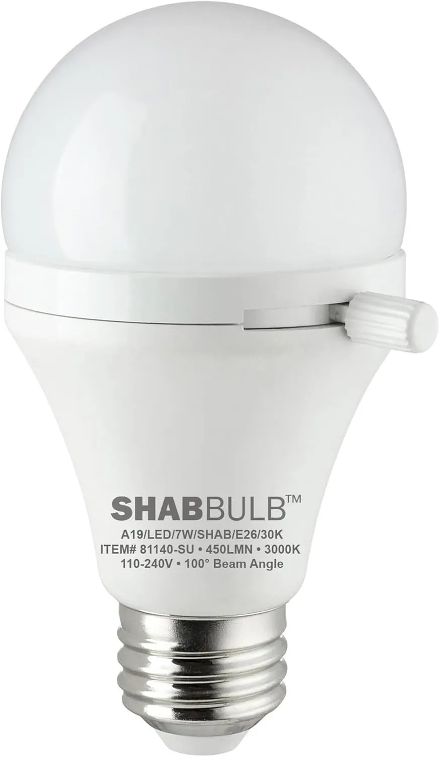 Sunlite ShabBulb, Shabbat Permissible LED Light Bulb, 7 Watt (40 Watt Equivalent) 3000K Warm White