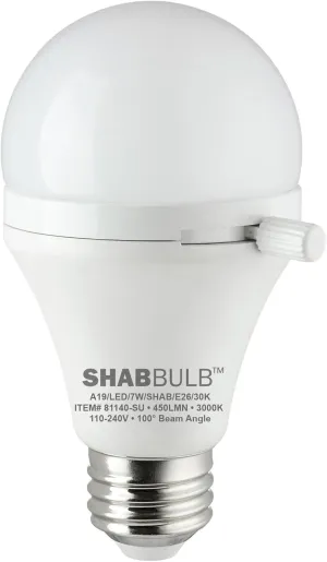 Sunlite ShabBulb, Shabbat Permissible LED Light Bulb, 7 Watt (40 Watt Equivalent) 3000K Warm White