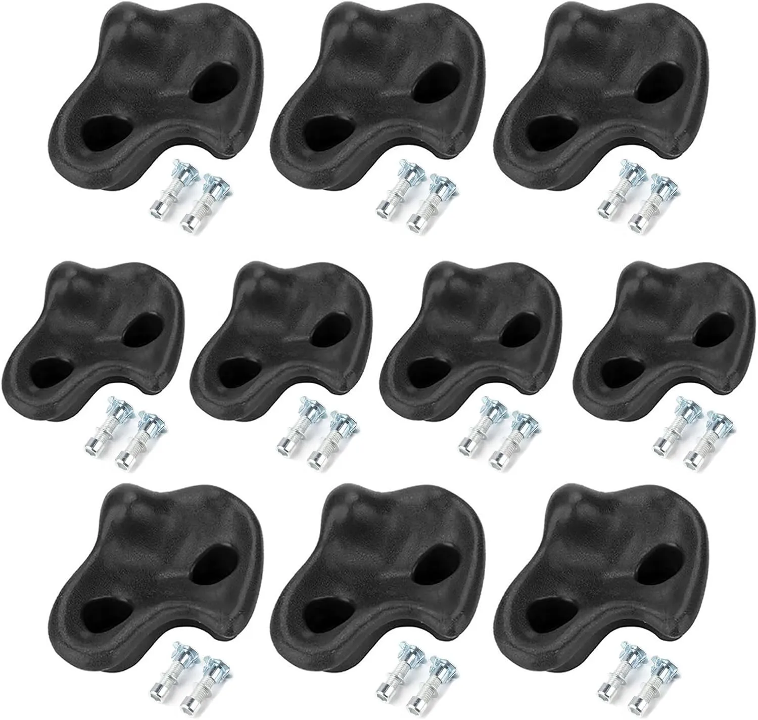 TeamSky Rock Climbing Holds,10PCS Plastic Comfortable Rock Climbing Stone Rocks Wall Stones with Screw Pad and Nut for Outdoor Indoor Climbing Frames Children Playground