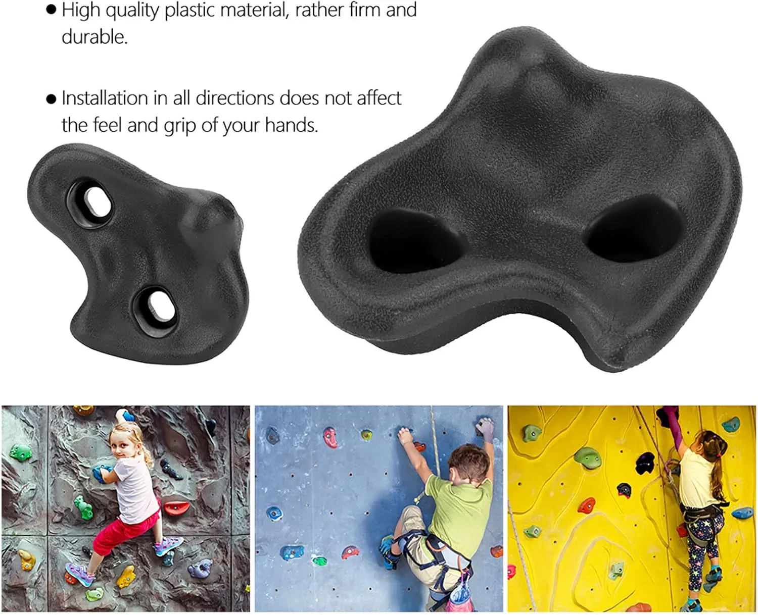 TeamSky Rock Climbing Holds,10PCS Plastic Comfortable Rock Climbing Stone Rocks Wall Stones with Screw Pad and Nut for Outdoor Indoor Climbing Frames Children Playground