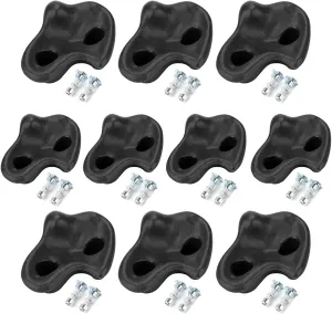 TeamSky Rock Climbing Holds,10PCS Plastic Comfortable Rock Climbing Stone Rocks Wall Stones with Screw Pad and Nut for Outdoor Indoor Climbing Frames Children Playground
