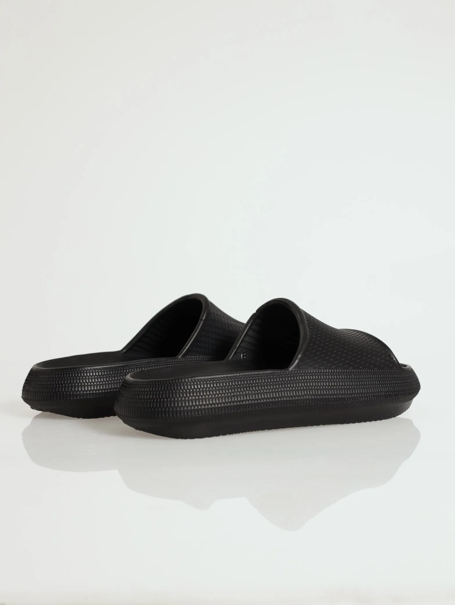 Textured Moulded Eva Slide Sandal - Black