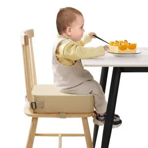 Toddler Booster Seat for Kitchen Chair, Non-Slip Kids Dining Table Booster Seat with Adjustable Safer Straps, Portable Baby Eating Travel Camping Increasing Cushion
