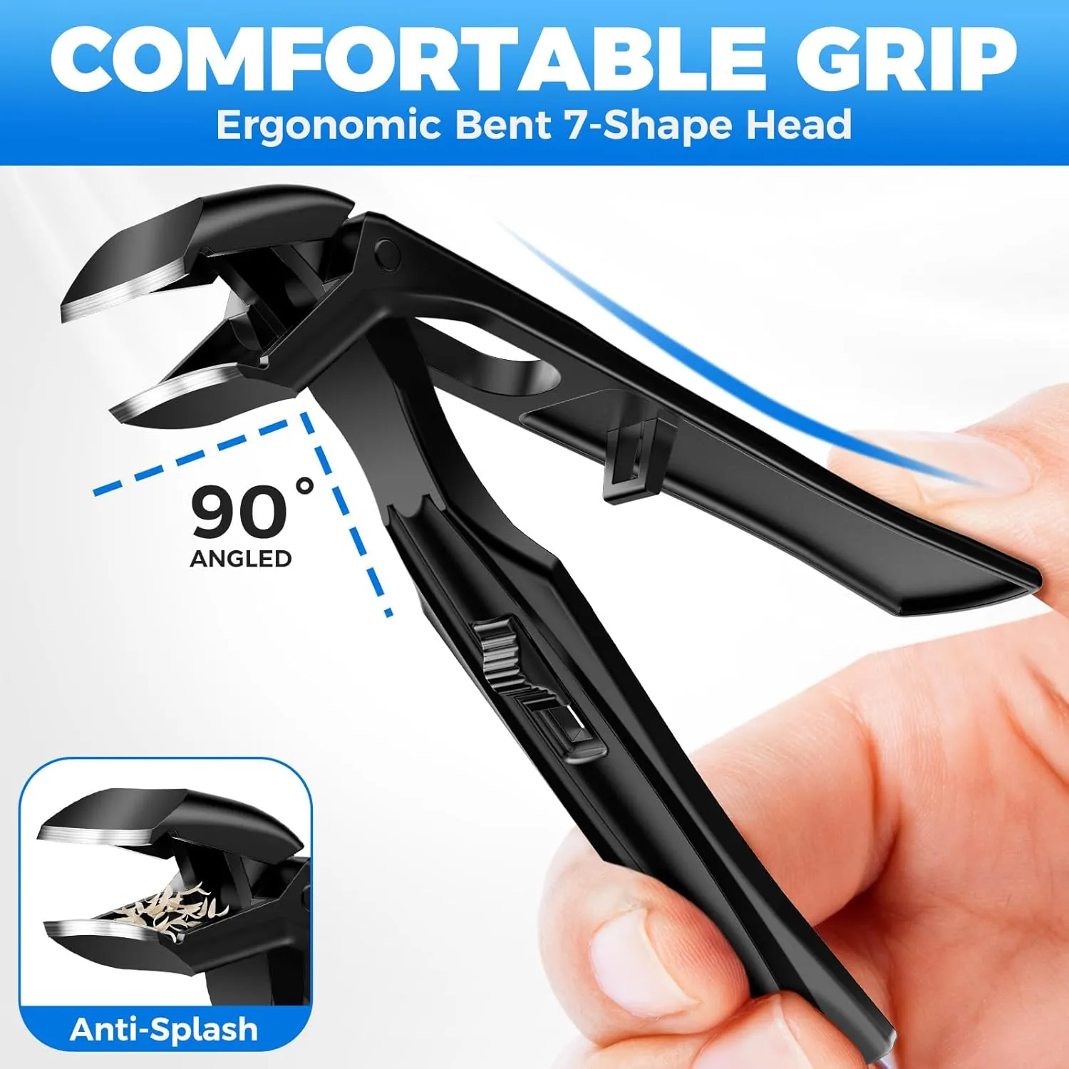 Toe Nail Clippers for Men Thick Nails for Seniors, Large Angled Nail Clippers with Catcher Ingrown Toenail Clippers for Thick Toenails, Heavy Duty Fingernail Clipper Nail Cutter Gifts for Men Dad