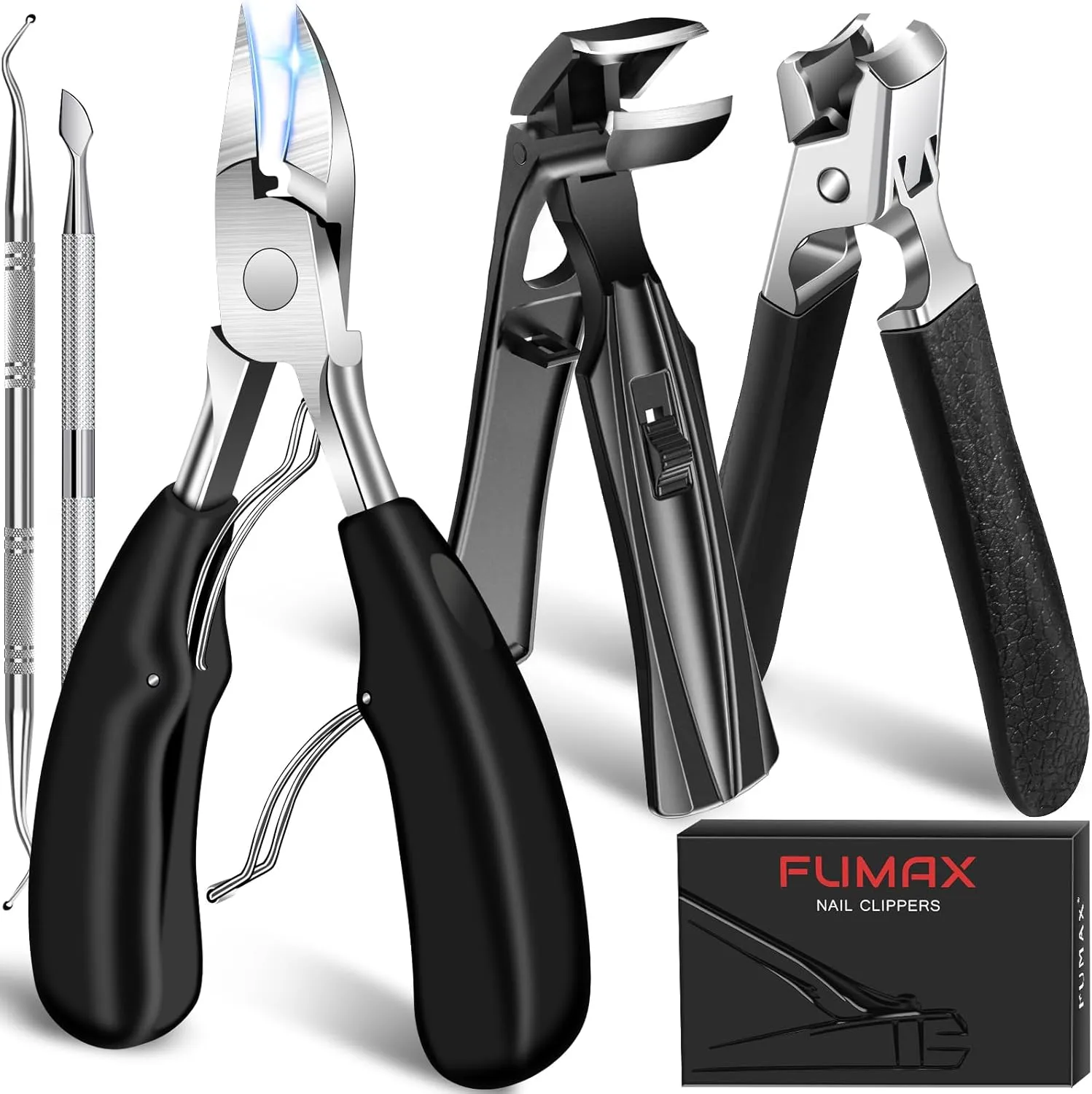 Toe Nail Clippers for Men Thick Nails for Seniors, Large Angled Nail Clippers with Catcher Ingrown Toenail Clippers for Thick Toenails, Heavy Duty Fingernail Clipper Nail Cutter Gifts for Men Dad