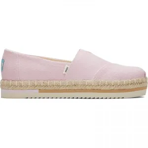 TOMS ALPARGATA PLATFORM ROPE Womens Slip-On Canvas Espadrilles Pink