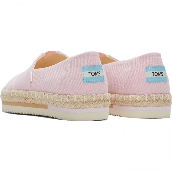 TOMS ALPARGATA PLATFORM ROPE Womens Slip-On Canvas Espadrilles Pink