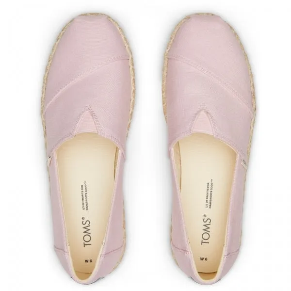 TOMS ALPARGATA PLATFORM ROPE Womens Slip-On Canvas Espadrilles Pink