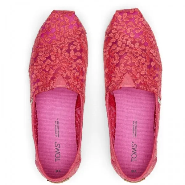 TOMS ALPARGATA Womens Slip-On Canvas Espadrilles Pink