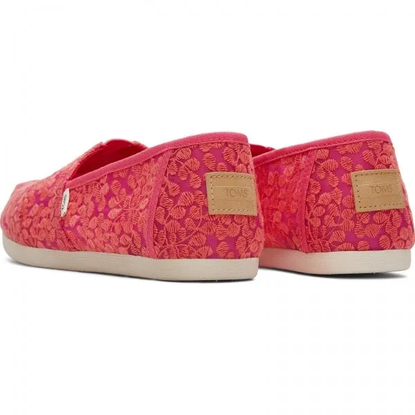 TOMS ALPARGATA Womens Slip-On Canvas Espadrilles Pink