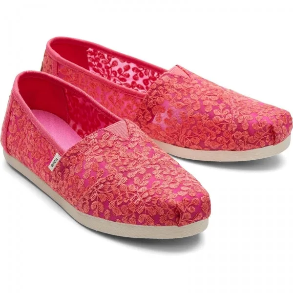 TOMS ALPARGATA Womens Slip-On Canvas Espadrilles Pink